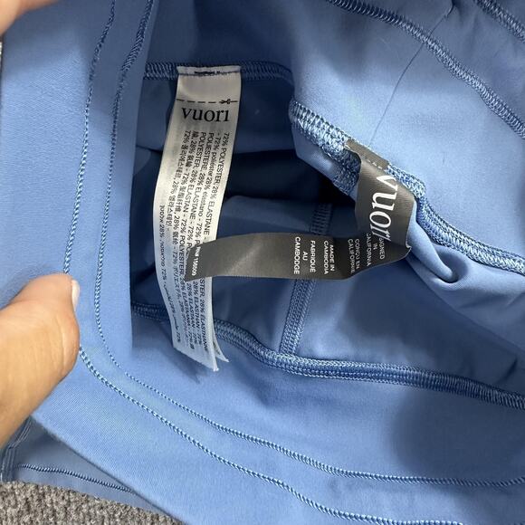 Vuori Daily Shorts Womens Small Blue High Rise Drawstring Athletic Yoga Workout - Picture 11 of 16